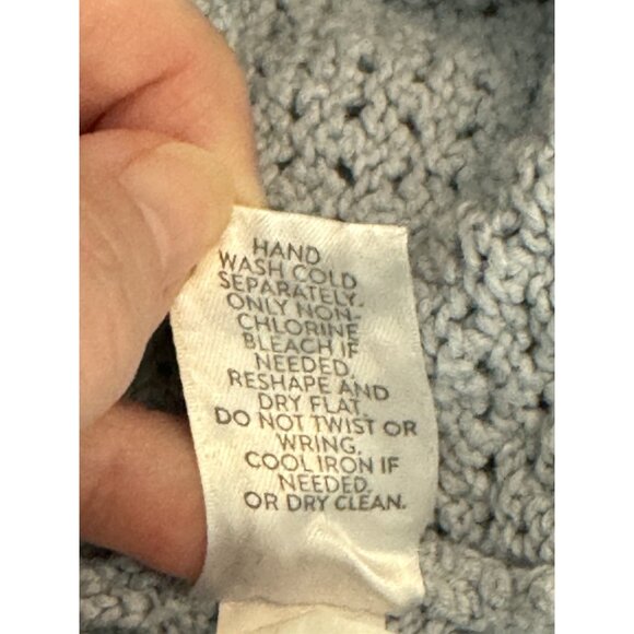 J. Jill Open Knit Lace Up Sweater Women’s Size M Gray Boho Coastal - Picture 10 of 11